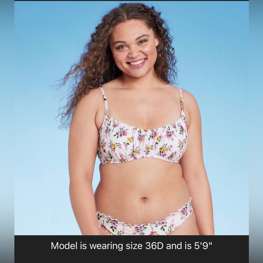 Womens Runched underwire bikini top only